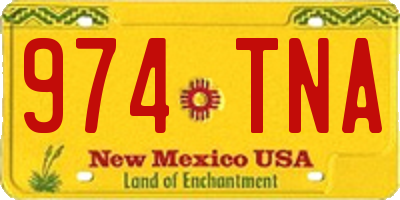 NM license plate 974TNA