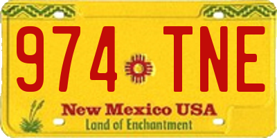 NM license plate 974TNE