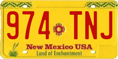 NM license plate 974TNJ