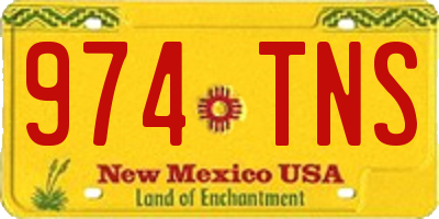 NM license plate 974TNS