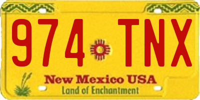 NM license plate 974TNX