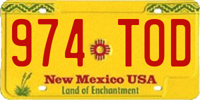 NM license plate 974TOD