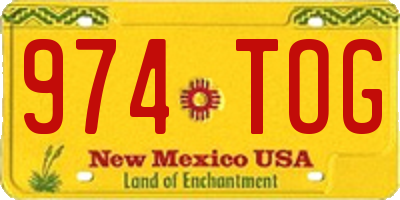 NM license plate 974TOG