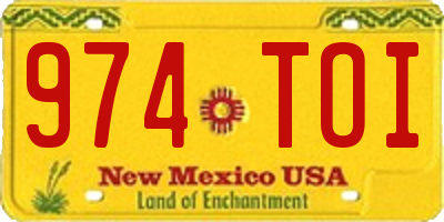 NM license plate 974TOI