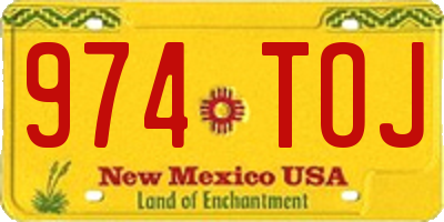 NM license plate 974TOJ