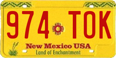 NM license plate 974TOK