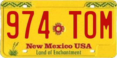 NM license plate 974TOM