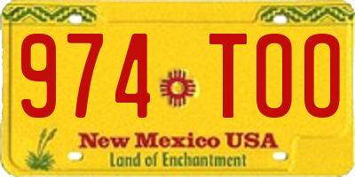 NM license plate 974TOO