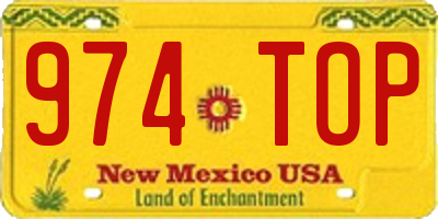 NM license plate 974TOP
