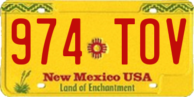 NM license plate 974TOV