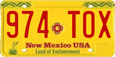 NM license plate 974TOX