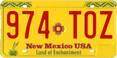 NM license plate 974TOZ