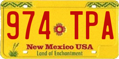 NM license plate 974TPA