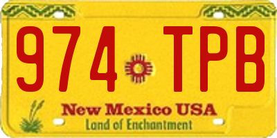 NM license plate 974TPB