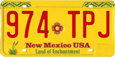 NM license plate 974TPJ
