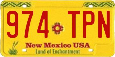 NM license plate 974TPN