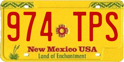 NM license plate 974TPS
