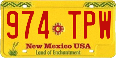 NM license plate 974TPW