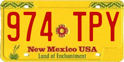 NM license plate 974TPY