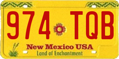 NM license plate 974TQB