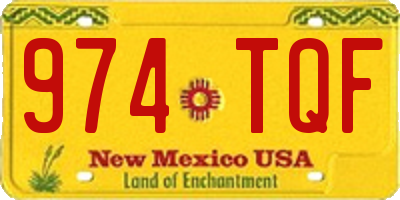 NM license plate 974TQF