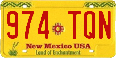 NM license plate 974TQN