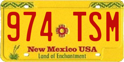 NM license plate 974TSM