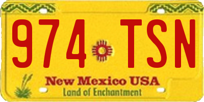 NM license plate 974TSN