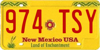 NM license plate 974TSY