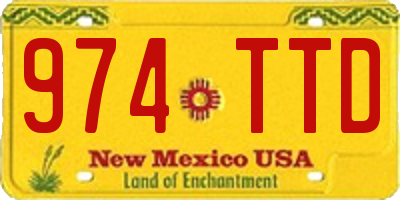 NM license plate 974TTD