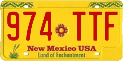 NM license plate 974TTF
