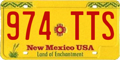 NM license plate 974TTS