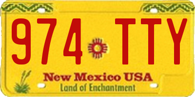 NM license plate 974TTY