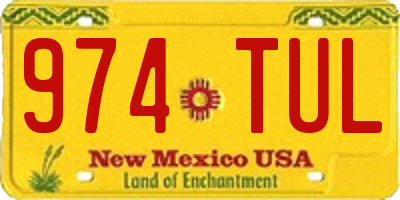 NM license plate 974TUL