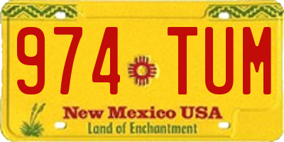 NM license plate 974TUM