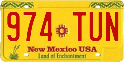 NM license plate 974TUN