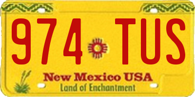 NM license plate 974TUS