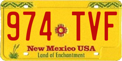 NM license plate 974TVF