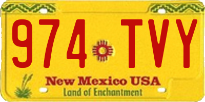 NM license plate 974TVY