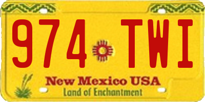 NM license plate 974TWI