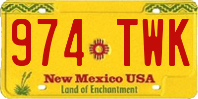NM license plate 974TWK