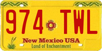 NM license plate 974TWL