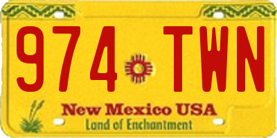 NM license plate 974TWN