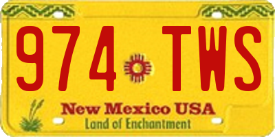 NM license plate 974TWS