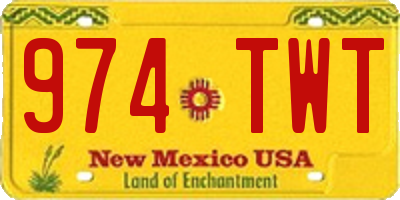 NM license plate 974TWT