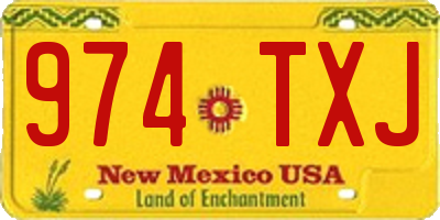 NM license plate 974TXJ