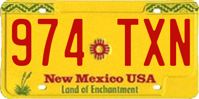 NM license plate 974TXN