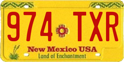 NM license plate 974TXR