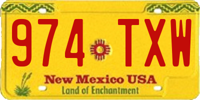 NM license plate 974TXW