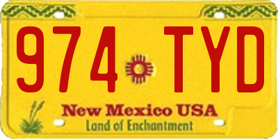 NM license plate 974TYD